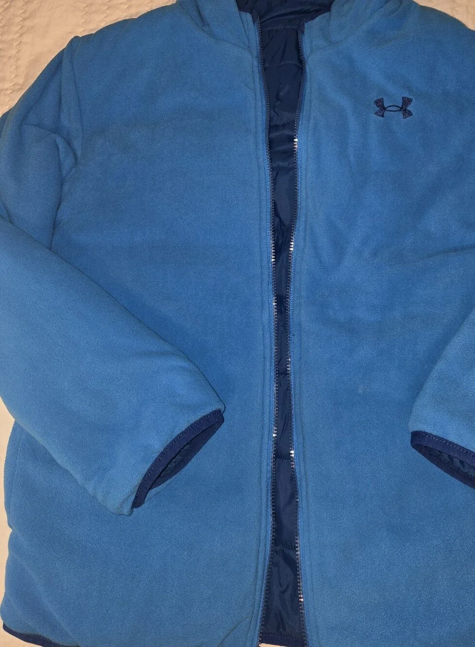 Under Armour Kids Blue Hooded Quilted Puffer Jacket